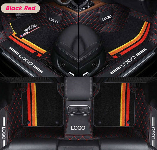 Exclusive Car Floor Mats For All Cars (Ver.02) - Black Red