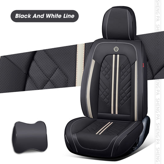 Leather Seat Covers For All Cars (GK02) | Black And White Line