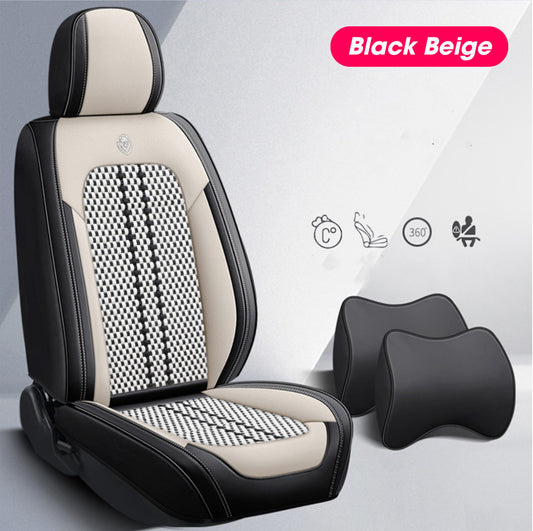 Leather Car Seat Covers (GH01) | Black Beige