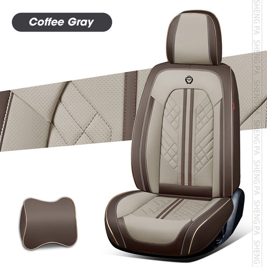 Leather Seat Covers For All Cars (GK02) | Coffee Gray