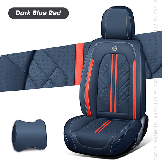 Leather Seat Covers For All Cars (GK02) | Dark Blue Red