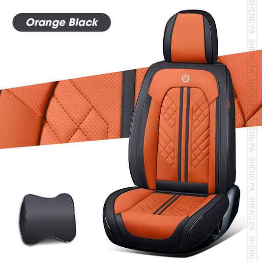 Leather Seat Covers For All Cars (GK02) | Orange Black