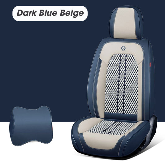 Leather Seat Covers For All Cars (GH01) | Dark Blue Beige