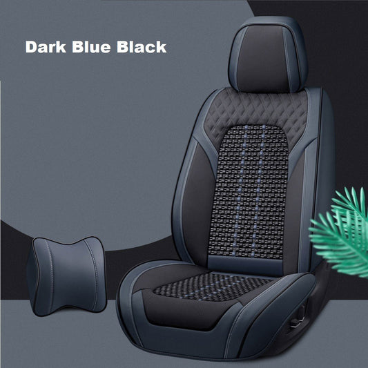 Leather Seat Covers For All Cars (GX01) | Dark Blue Black