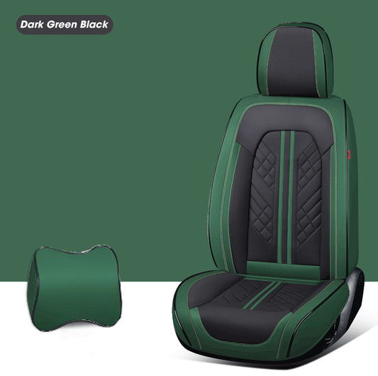 Leather Seat Covers For All Cars (GK02) | Dark Geen Black