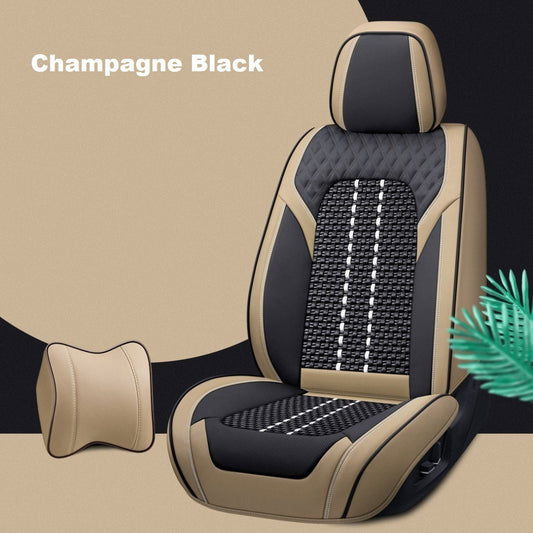 Leather Seat Covers For All Cars (GX01) | Champagne Black