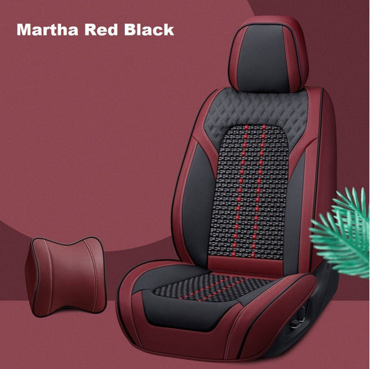 Leather Seat Covers For All Cars (GX01) | Martha Red Black