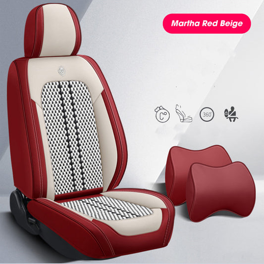 Leather Seat Covers For All Cars (GH01) | Martha red beige