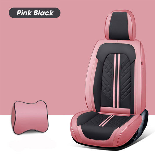 Leather Seat Covers For All Cars (GK02) | Black Pink