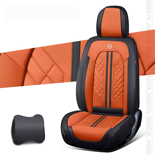 Leather Seat Covers For All Cars (GK02) | Orange Black