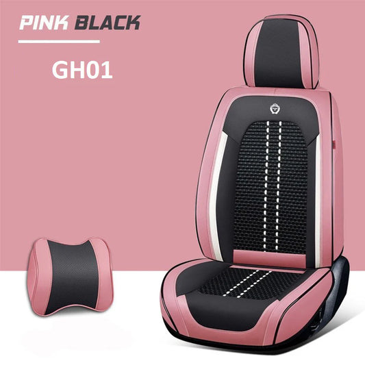 Leather Seat Covers For All Cars (GH01) | Pink Black