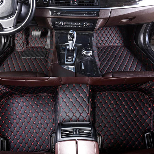 Custom Car Floor Mats for All Cars - Black Red