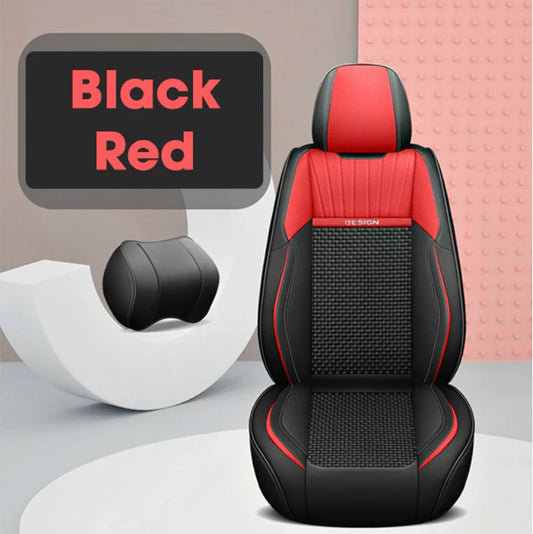 Leather Seat Covers For All Cars (GV01) | Black Red