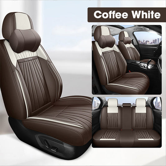 Leather Seat Covers For All Cars (GZ02) | Coffee White