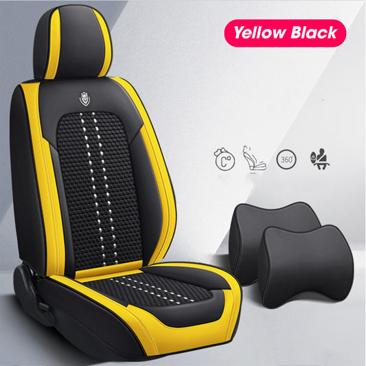 Leather Car Seat Covers (GH01) | Yellow Black